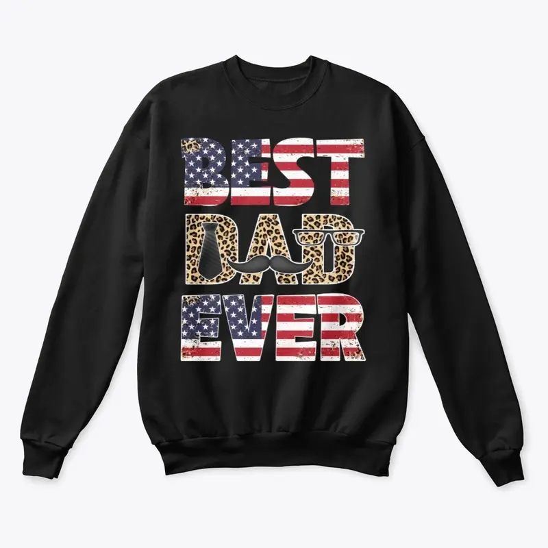 Best Dad Ever Leopard Plaid Father's Day