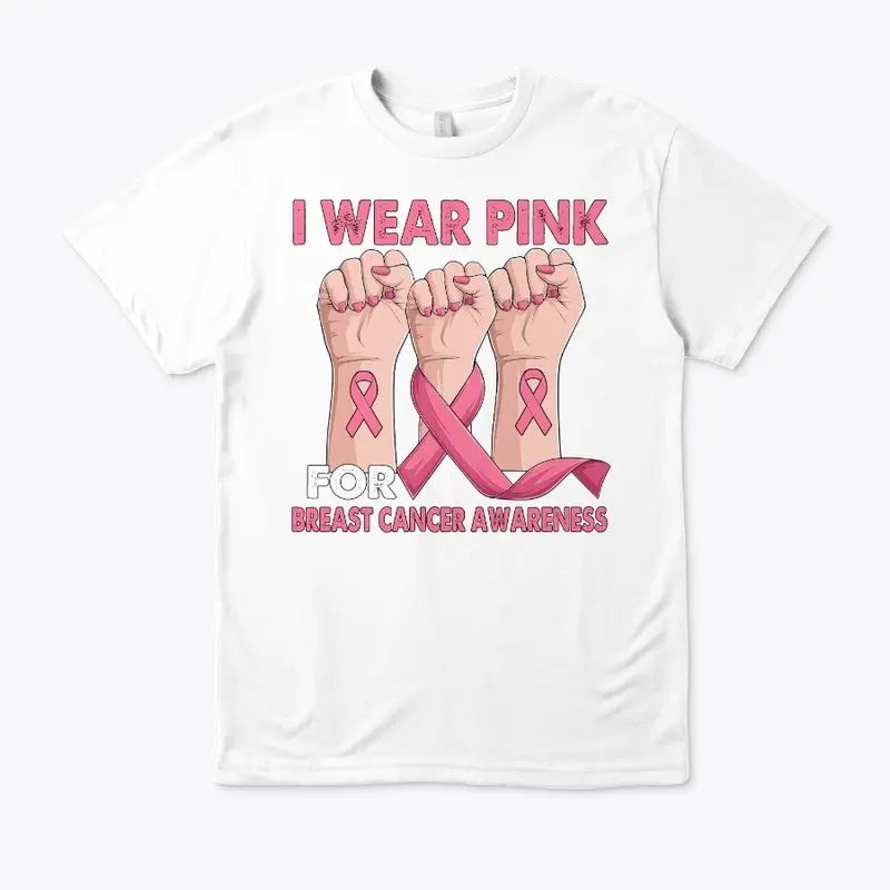 Hand I Wear Pink For Breast Cancer 