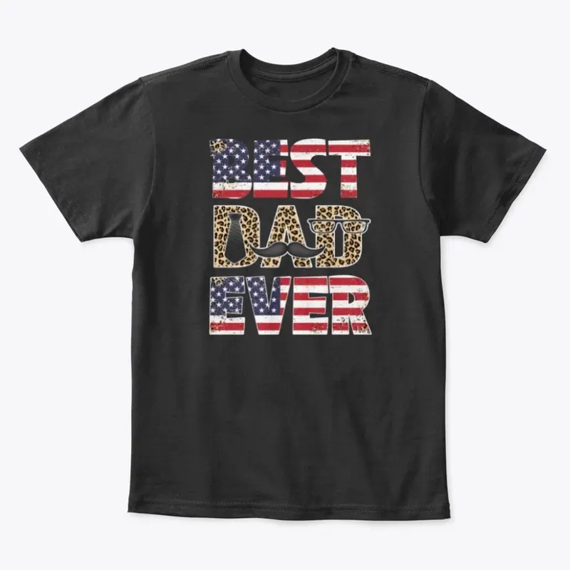 Best Dad Ever Leopard Plaid Father's Day