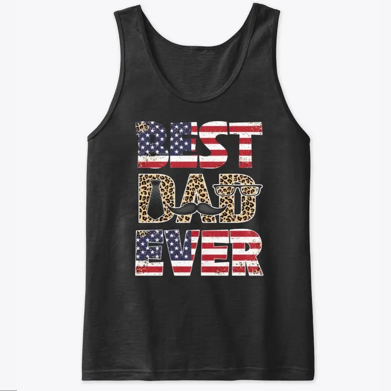 Best Dad Ever Leopard Plaid Father's Day