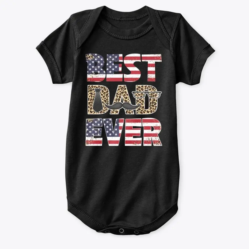 Best Dad Ever Leopard Plaid Father's Day