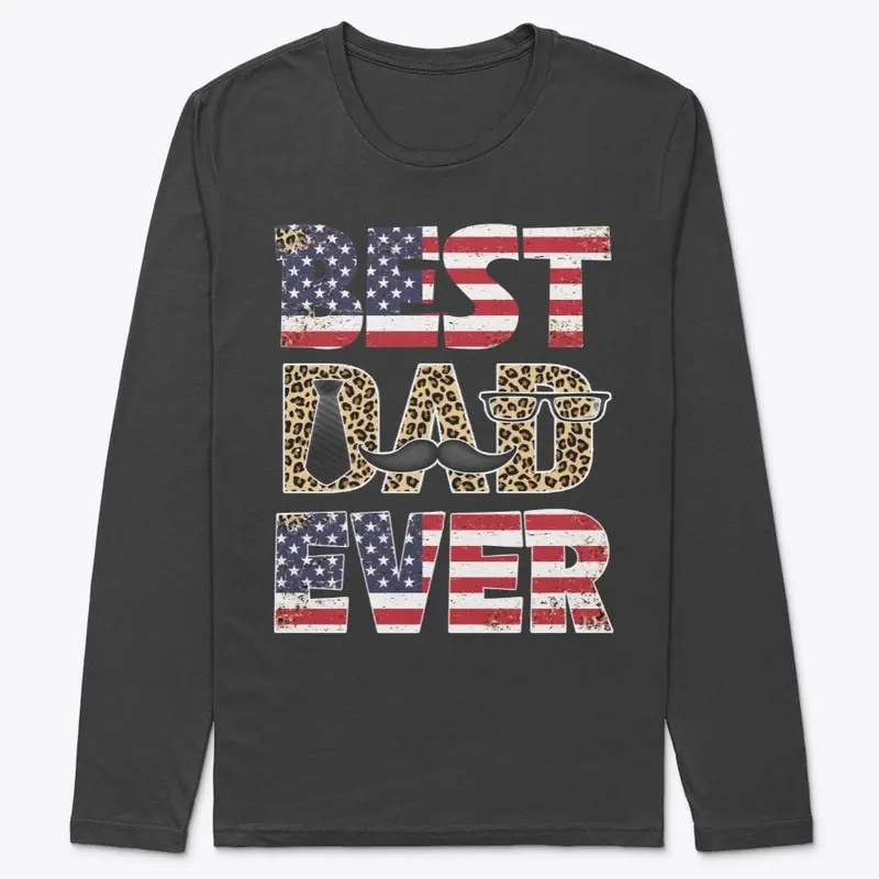 Best Dad Ever Leopard Plaid Father's Day