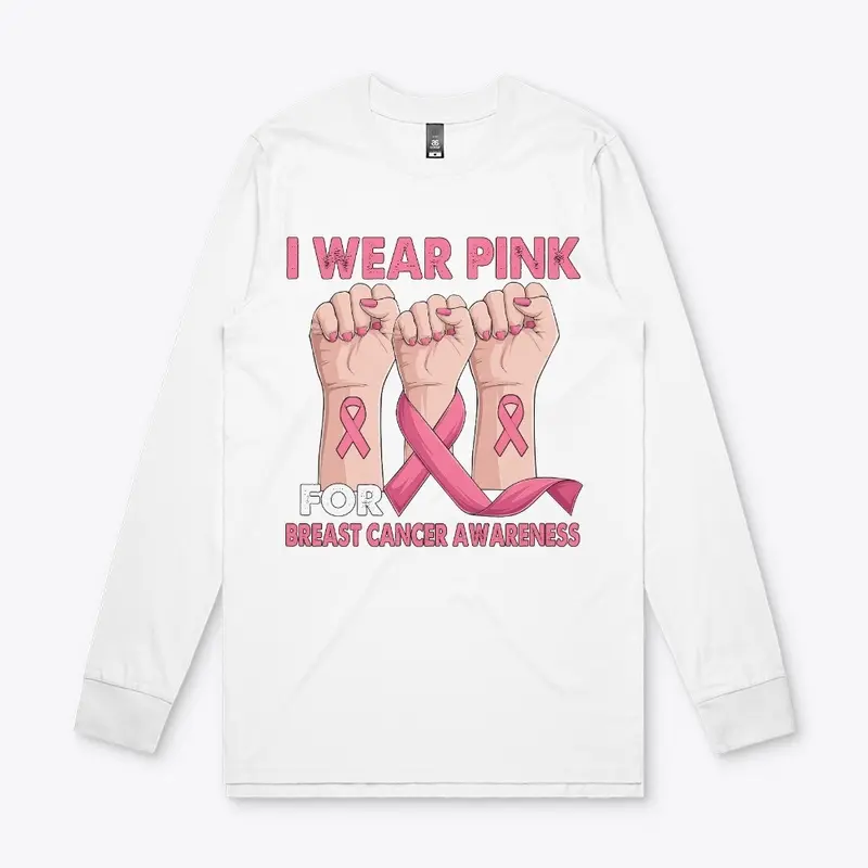 Hand I Wear Pink For Breast Cancer 