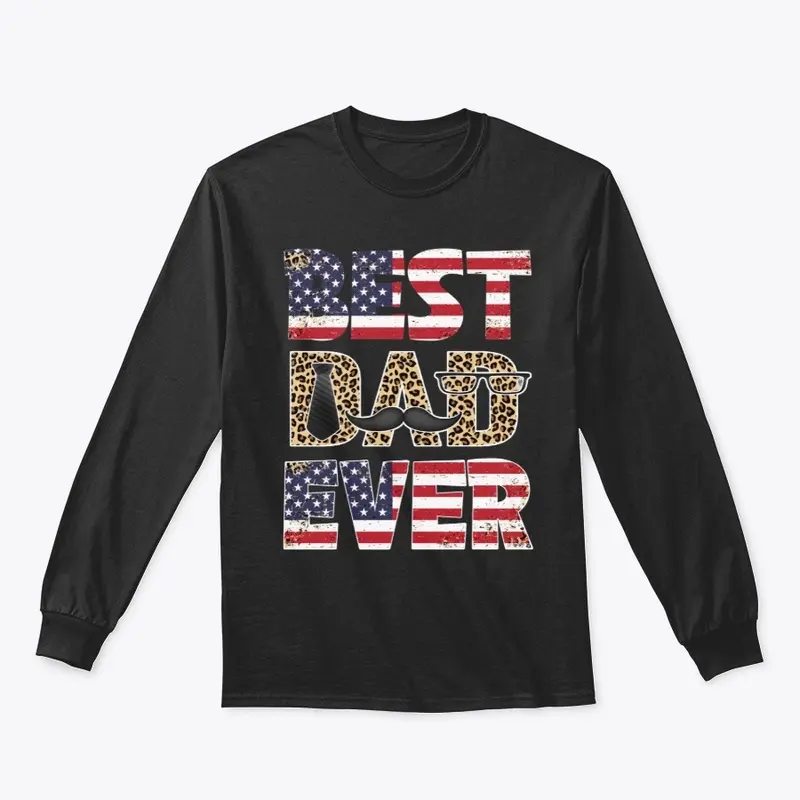 Best Dad Ever Leopard Plaid Father's Day