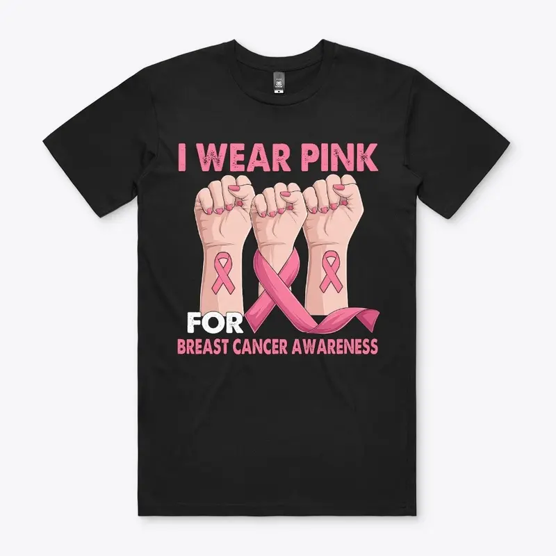 Hand I Wear Pink For Breast Cancer 