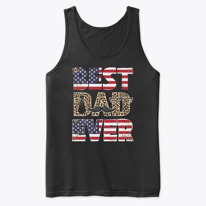 Best Dad Ever Leopard Plaid Father's Day